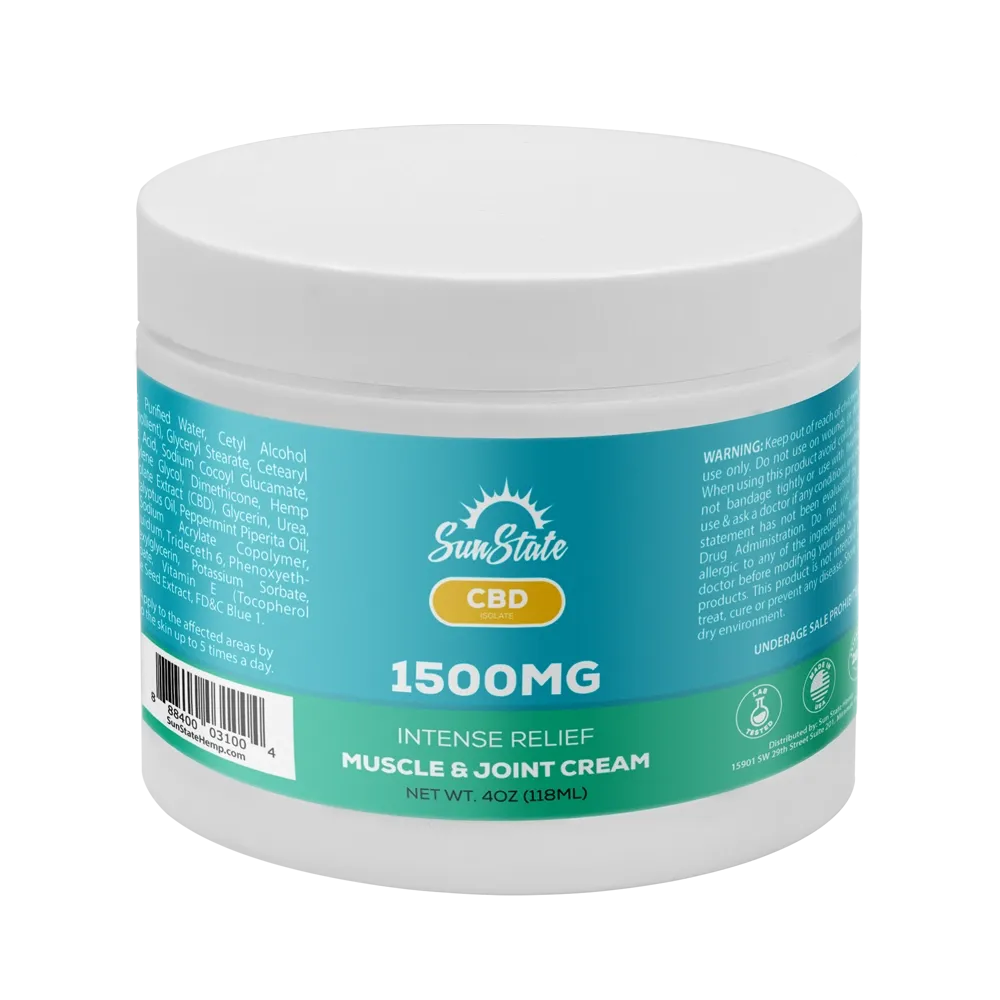 CBD Intense 1500MG Relief Muscle and Joint Cream 4oz