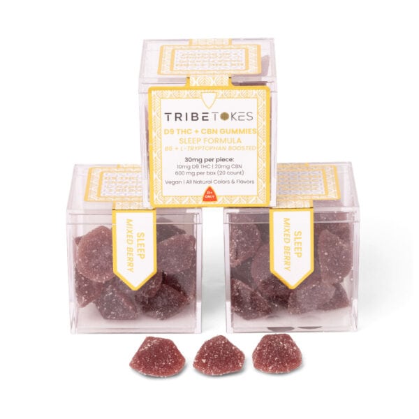 Tribal Tokes THC + CBN Sleep Gummies | With B6 and L-Tryptophan | Mixed Berry
