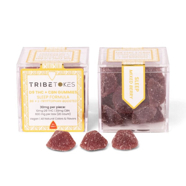 Tribal Tokes THC + CBN Sleep Gummies | With B6 and L-Tryptophan | Mixed Berry